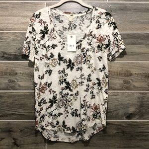 NWT Lucky Brand Floral Short Sleeve Tee